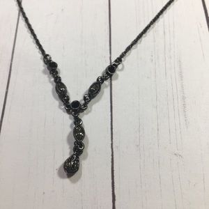 1928 Black chain gunmetal with  stones